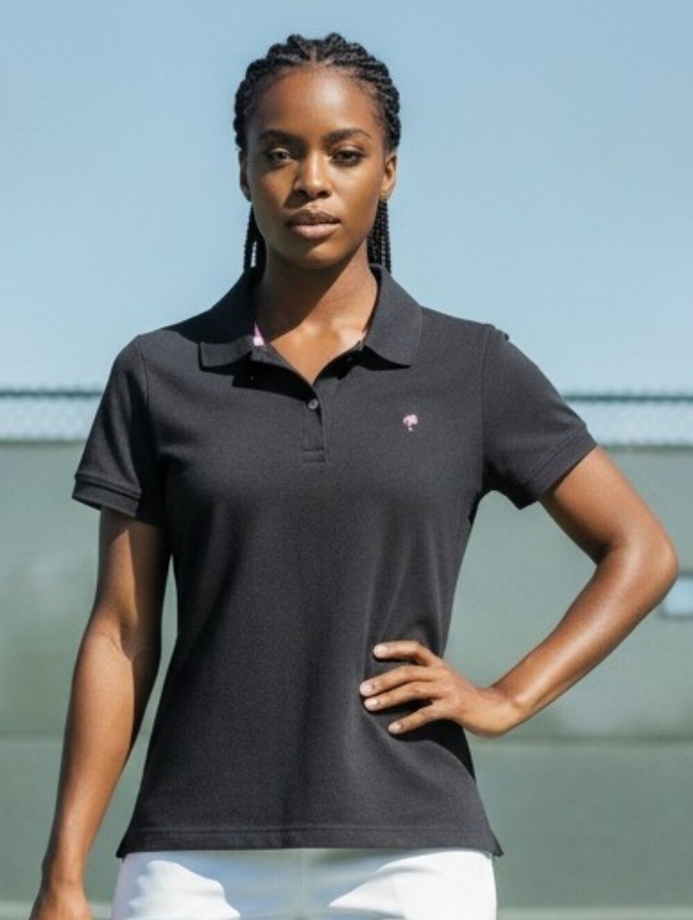 LILLY PULITZER Womens Golf Polo Shrunken Fit Medium Short Sleeves Black Stretch